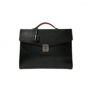 Кожаный портфель Santoni. Цвет: зелёный