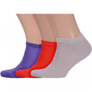 Носки , 3 пары, размер 29, фиолетовый, красный, серый LorenzLine. Цвет: фиолетовый/красный/серый