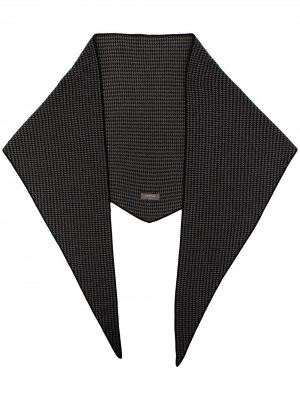 Кашемировый шарф в ломаную клетку N.Peal. Цвет: черный