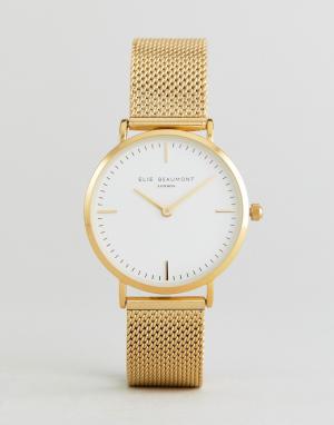 Золотистые часы с прозрачным циферблатом Elie Beaumont. Цвет: золотой
