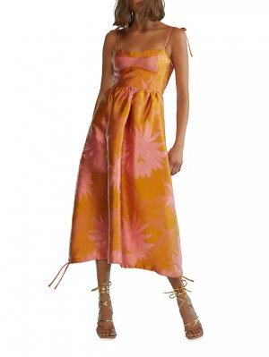 Жаккардовое платье без бретелек , цвет sorbet Cynthia Rowley