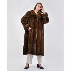 Пальто , норка, силуэт свободный, размер 46, коричневый Manakas Frankfurt. Цвет: коричневый
