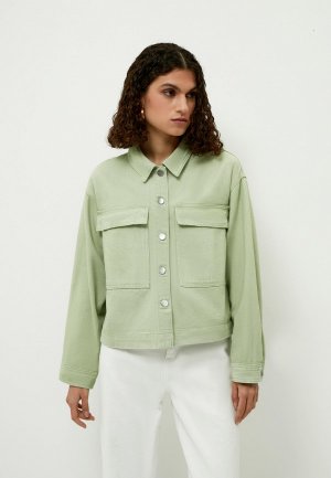 Куртка джинсовая Zarina Exclusive online. Цвет: зеленый
