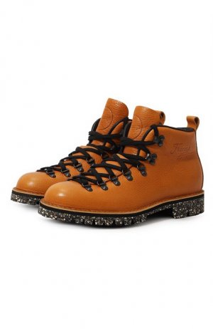 Кожаные ботинки Fracap. Цвет: оранжевый