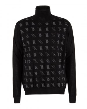 Кашемировый свитер BILLIONAIRE. Цвет: черный+принт