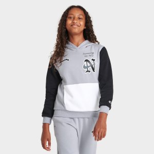 Высокий пуловер с капюшоном Sportswear Club из флиса галочкой для девочек, серый Nike