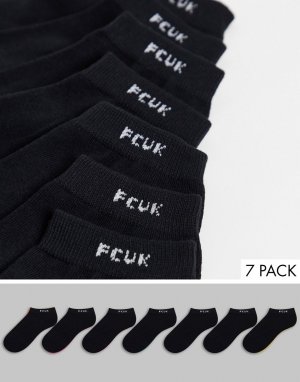 Набор из 7 пар черных спортивных носков FCUK-Черный цвет French Connection