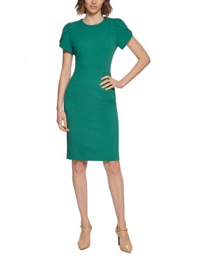 Женское платье-футляр с рукавами-тюльпанами , коричневый Calvin Klein