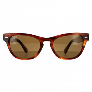 Коричневые поляризованные солнцезащитные очки Havana в прямоугольную полоску , коричневый Ray-Ban