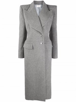 Однобортное пальто из смесовой шерсти Giuseppe Di Morabito. Цвет: серый