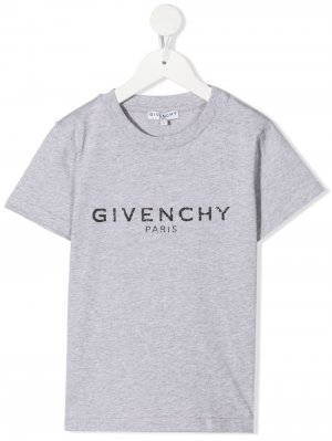 Футболка с логотипом Givenchy Kids. Цвет: серый