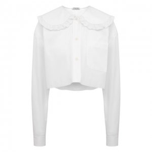 Хлопковая блузка Miu. Цвет: белый