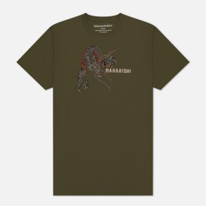 Мужская футболка Sue-Ryu Dragon Organic maharishi. Цвет: оливковый