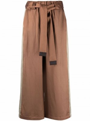 Side stripe cropped trousers Alysi. Цвет: коричневый