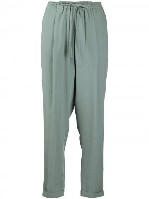 Зауженные брюки с завышенной талией Alysi. Цвет: зеленый