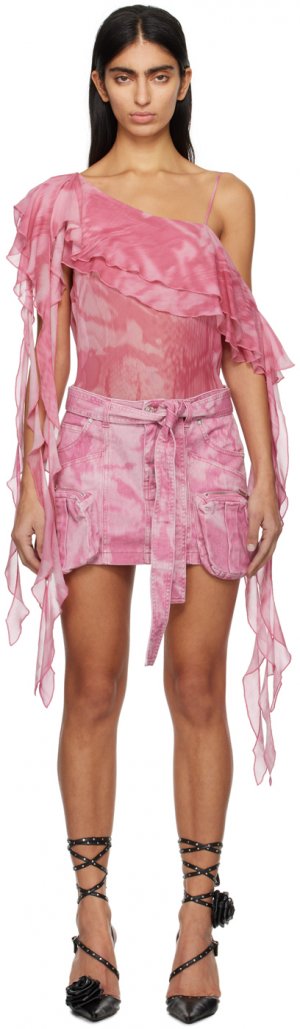 Розовая асимметричная блузка Blumarine