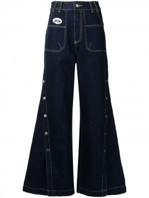 Расклешенные джинсы с пуговицами Ground Zero. Цвет: синий