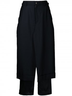 Укороченные брюки Comme Des Garçons Noir Kei Ninomiya. Цвет: синий
