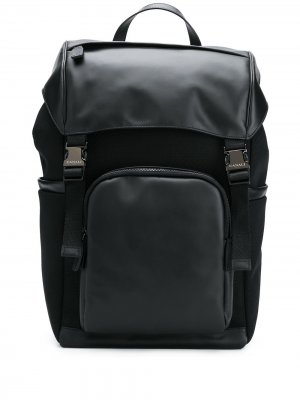 Multi-pocket leather backpack Canali. Цвет: черный