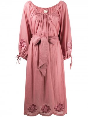 Платье с вышивкой и завязками Innika Choo. Цвет: розовый