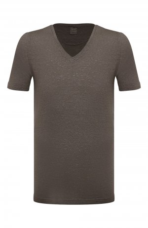 Льняная футболка 120% Lino. Цвет: серый