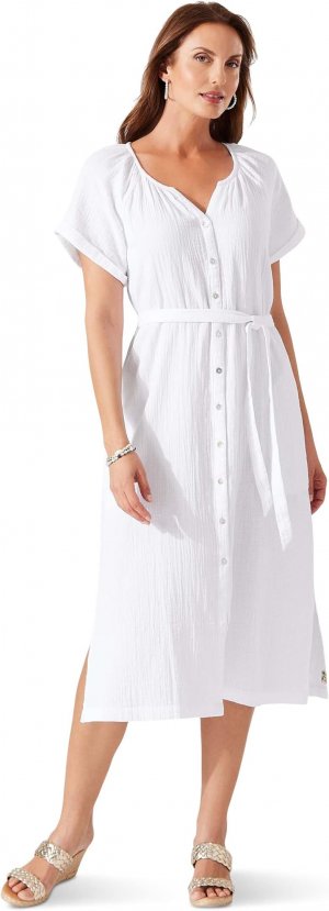 Платье миди с короткими рукавами Coral Isle , белый Tommy Bahama