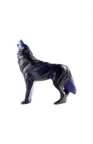 Скульптура Волк Lalique. Цвет: синий