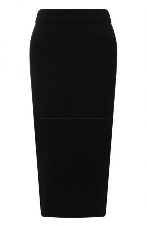 Шерстяная юбка Helmut Lang. Цвет: чёрный