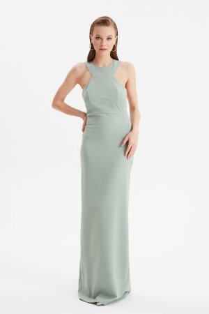 Вечернее платье и для выпускного – Зеленый Базовый , Trendyol