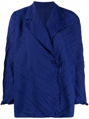 Двубортный пиджак со складками Issey Miyake. Цвет: синий