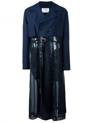 Пальто с тюлевой юбкой Toga. Цвет: синий