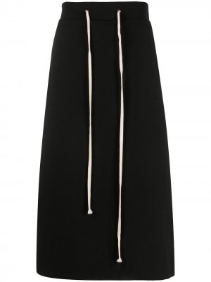 Прямая юбка с кулиской Yuiki Shimoji. Цвет: черный
