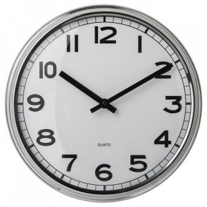 Часы настенные ИКЕА ПУГГ низковольтные нержавеющая сталь 32 см IKEA