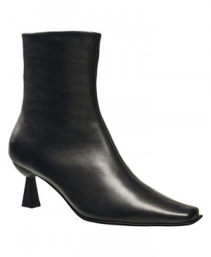 Женские кожаные ботинки Leilani с квадратным носком , черный French Connection