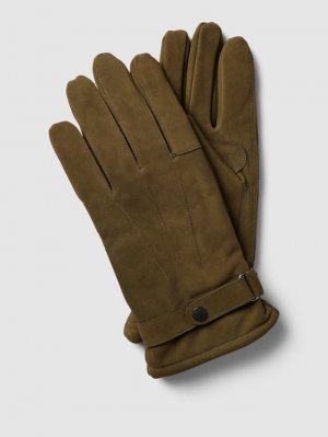 Кожаные перчатки с регулируемым ремешком, модель THIN, оливково-зеленый Barbour
