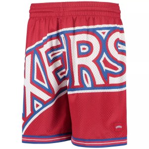 Молодежные красные шорты из сетки Philadelphia 76ers твердой древесины с возвратом в прошлое Unbranded