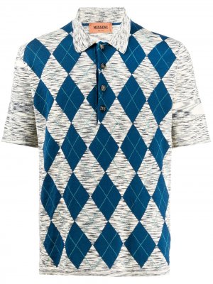 Рубашка-поло с короткими рукавами и узором Missoni. Цвет: нейтральные цвета