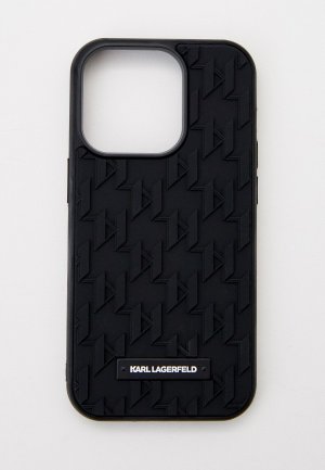 Чехол для iPhone Karl Lagerfeld 14 Pro с 3D принтом. Цвет: черный