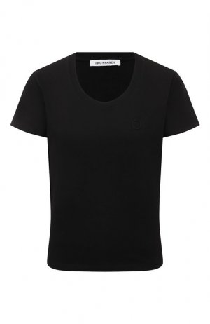 Хлопковая футболка Trussardi. Цвет: чёрный