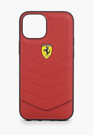 Чехол для iPhone Ferrari 13 mini, Off-Track Genuine leather Quilted Red. Цвет: красный
