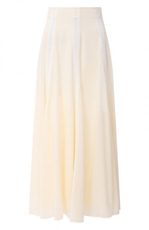 Шелковая юбка Chloé. Цвет: кремовый
