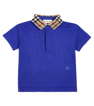 Рубашка-поло из детского хлопкового пике , синий Burberry Kids