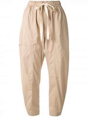 Поплиновые брюки с кулиской Lee Mathews. Цвет: коричневый