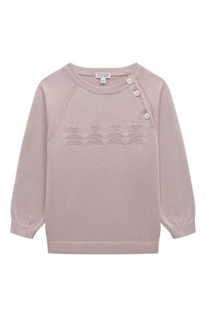 Хлопковый пуловер Brunello Cucinelli. Цвет: розовый