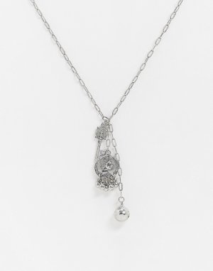 Серебряное ожерелье с подвеской -Серебристый Sacred Hawk