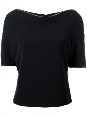 Блузка с короткими рукавами и горловиной на молнии Jeremy Scott. Цвет: черный