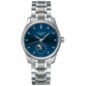 Наручные часы L24094976, синий, серебряный LONGINES. Цвет: синий/серебристый/синий-серебристый