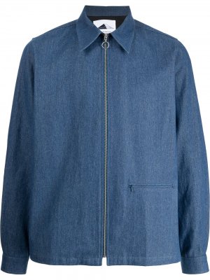 Джинсовая куртка-рубашка на молнии Anglozine. Цвет: синий