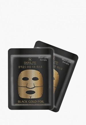 Набор для ухода за лицом Skinlite Фольгированная маска Черное золото (набор из 3 шт.). Цвет: прозрачный