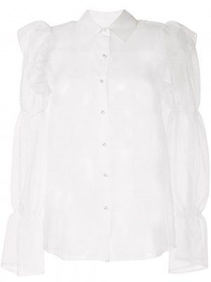 Полупрозрачная блузка Souffle Macgraw. Цвет: белый
